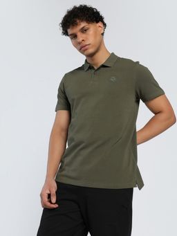 Puma - Ess Badge Logo Mens Green Polo T-Shirt