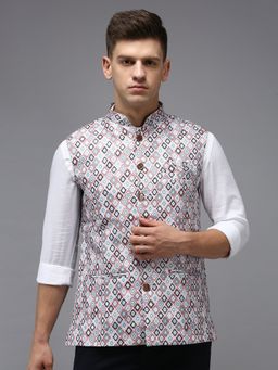 SHOWOFFFF - Men Printed Multi Ethnic Nehru Jacket