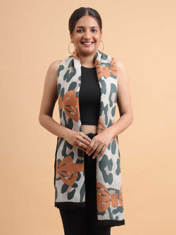 Moda Chales - Women Multi-Color Leopard Bow Print Soft Viscose Cotton Long Scarf