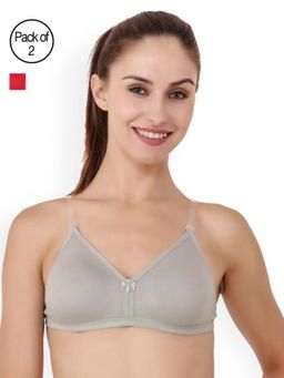 Floret - Pack of 2 Solid T Shirt Bra - Multi-Color
