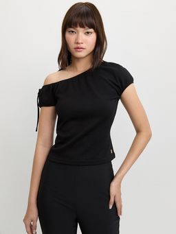 Pomelo - Off-Shoulder Tie Top - Black