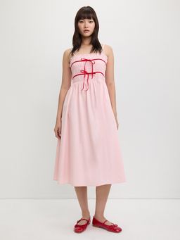 Pomelo - Smocked Bow Tie Dress - Pink