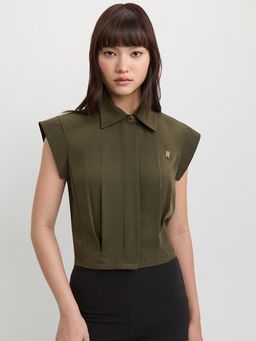 Pomelo - Cap Sleeve Cropped Shirt