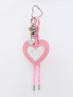 Pomelo - Heart-Shaped Luggage Tag & ID Holder Keychain with Floral Metal