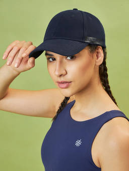 CULT - Unisex Printed Velcro Closure Sports Navy Blue Cap