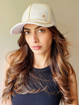Pipa Bella by Nykaa Fashion - Off White A Initial Statement Baseball Cap
