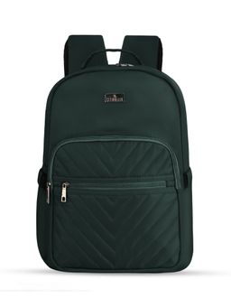 The Clownfish - Polyester Material 15.6 Inch Laptop Backpack with Trolley Strap-Olive Green