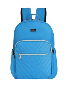 The Clownfish - Polyester Material 15.6 Inch Laptop Backpack with Trolley Strap-Sky Blue