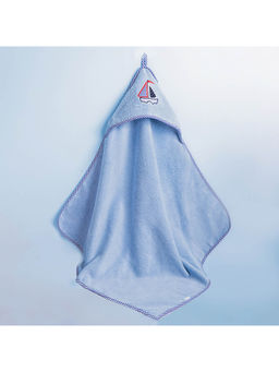 Haus & Kinder - Olly & Lily 100% Cotton Terry Baby Hooded Towel, Blue