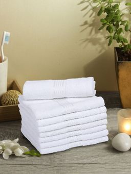 KOPA - Quick Dry 100% Cotton Soft Terry Towel -8Pc Face Towel D'Ross Solid-White