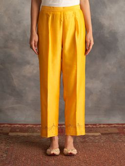 Anantaa by Roohi Trehan - Yellow Hand Embroidered Palazzo