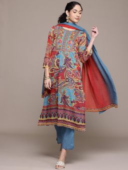 Aarke Ritu Kumar - Paisley Printed Three Fourth Sleeves Kurta Pant With Dupatta