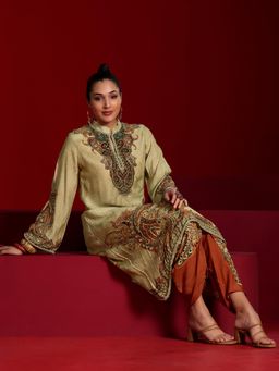 Libas Art - Embroidered Straight Kurta With Pant
