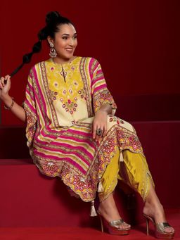Libas Art - Embroidered Straight Kurta With Pant