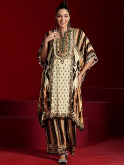 Libas Art - Embroidered Straight Kurta With Palazzo