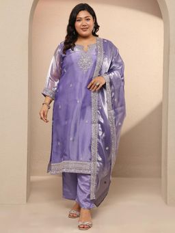 Extra love by Libas - Plus Size Women Embroidered Straight Kurta Pant With Dupatta