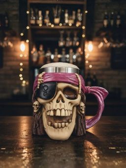 Smokey Cocktail - Creative Skull Face Beer Mug (A)