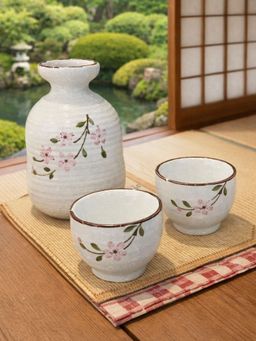 Smokey Cocktail - Japanese Sake Set (3 Pcs)- White (Pack Of 3)