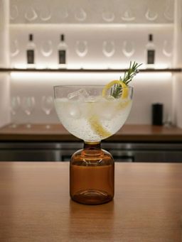 Smokey Cocktail - Handcrafted Amber Cocktail Glass - Set Of 2 (Pack Of 2)