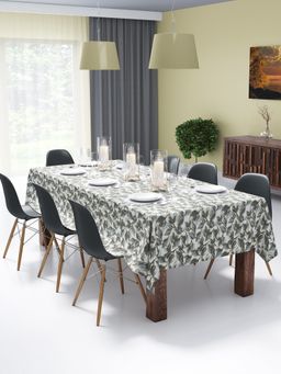 BIANCA - Premium Printed Cotton Dining Table Cloth -4-6 Seater Florence Floral-Grey (1.4 x 2 Inches)