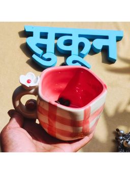 TheYUGO - Gingham Pink Cup & Saucer