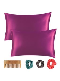 BePlush - Satin Silk Pillow Covers Pair (Dark Brown), 400 Tc