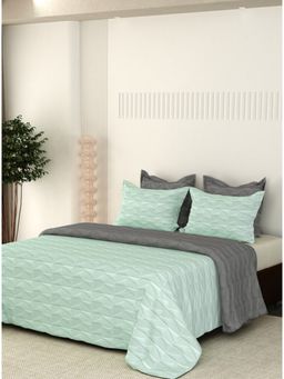 LABHAM - Premium 300Gsm Pure Cotton Solid Color (King) Size Bed Cover Green