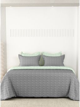 LABHAM - Premium 300Gsm Pure Cotton Solid Color (King) Size Bed Cover Charcoal