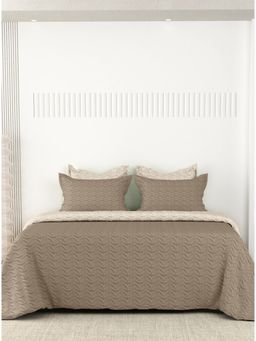 LABHAM - Premium 300Gsm Pure Cotton Solid Color (King) Size Bed Cover Brown