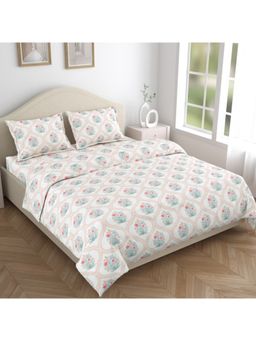 Haus & Kinder - Terracotta Trellis 186 Tc Cotton 100% Printed Flat Double Bedsheet