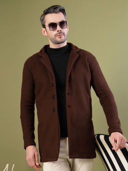 RIGO - Men Dark Brown Polar Fleece Coat