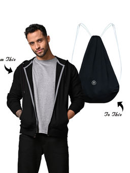 THE HOLISTIK - Disguise Convertible Jacket | Backpack Hoodie | Cotton