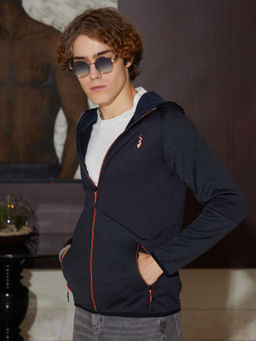 Campus Sutra - Men Granite Black Zip Front Activewear Jacket