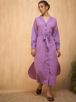 Marie Claire - Women Lavender Colour Maxi Solid Dress