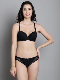 Makclan - Black Sultry Sophistication Lace Lingerie Bra and Panty (Set of 2)