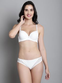 Makclan - White Sultry Sophistication Lace Lingerie Bra and Panty (Set of 2)