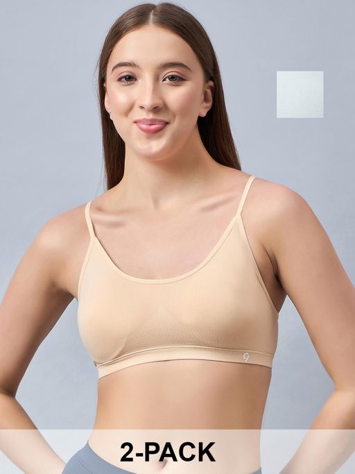 C9 Airwear Women Nude and White Seamless Everyday Bra (Pack of 2)