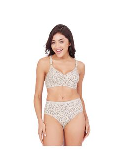 Bodycare - Womens Grey Assorted Prints Combed Cotton Bra and Panty 6450E (Set of 2)