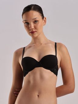 Calvin Klein - Black Half Coverage Lightly Padded Underwired Push-Up