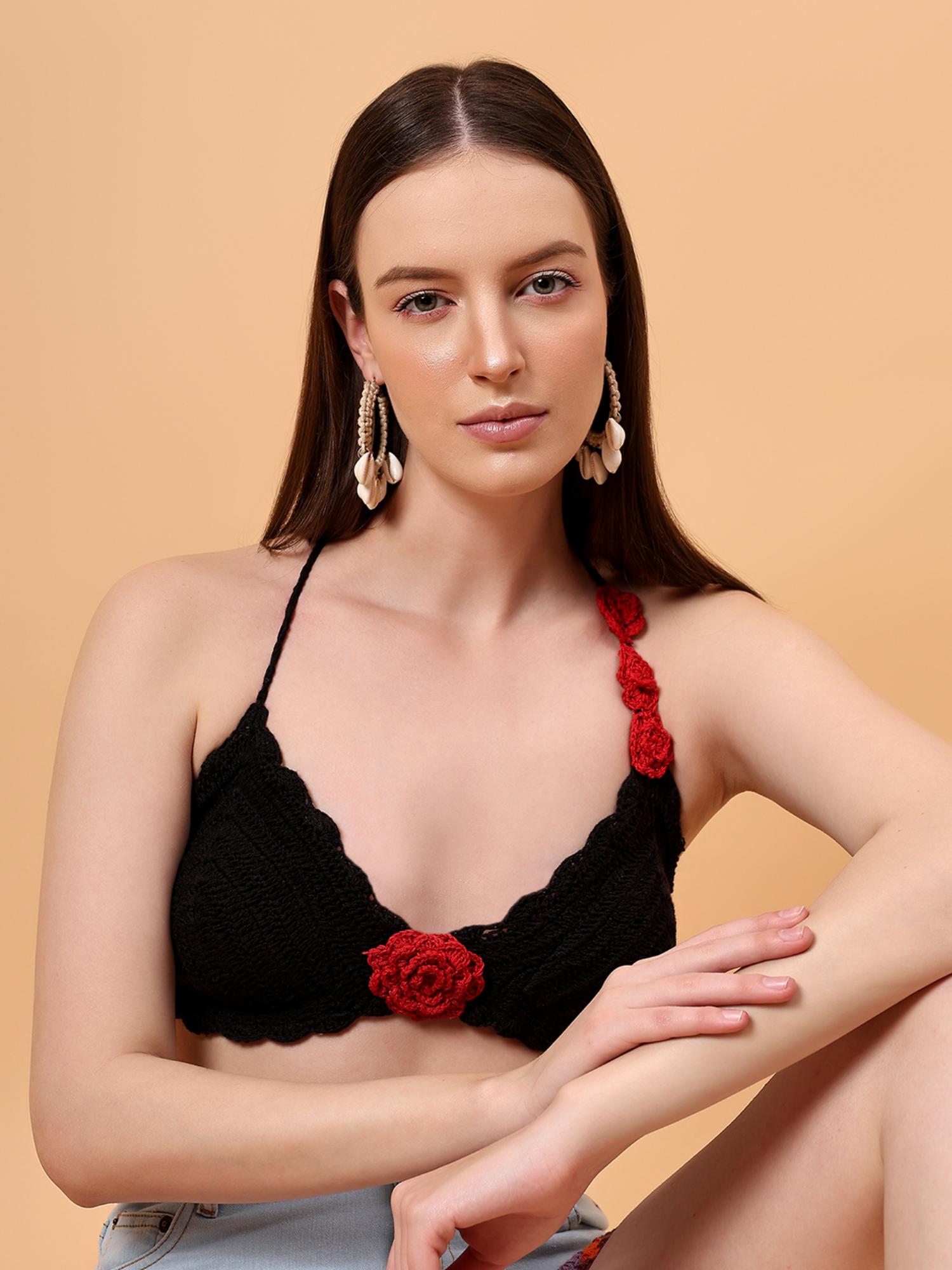 black bralette halter neck
