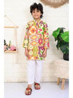The Cotton Staple - Macron Ikat Kurta with Pant (Set of 2)