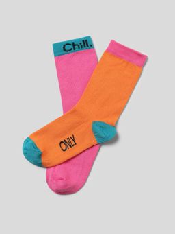 ONLY - Womens Typography Regular Fit Multi-Color Socks (Pack of 2)