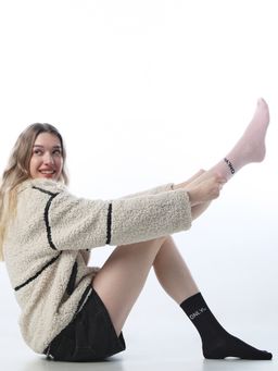 ONLY - Womens Typography Regular Fit Multi-Color Socks (Pack of 2)