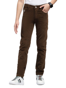 Monte Carlo - Brown Cotton Blend Mid Waist Slim Fit Jeans