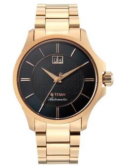 Titan - Midnite Big Date Automatic Analog 3 Black Round Dial Watch ( 10076WM02 ) (M)