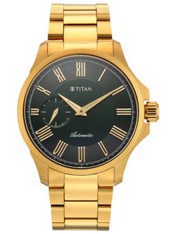 Titan - Atrium Offset Seconds Automatic Analog 2 Green Round Dial Watch ( 10076YM02 ) (M)