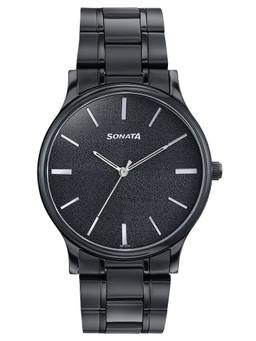 Sonata - Aspire Quartz Analog Black Round Dial Watch ( 77105NM12W ) (M)