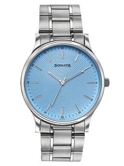 Sonata - Aspire Quartz Analog Blue Round Dial Watch ( 77105SM32W ) (M)