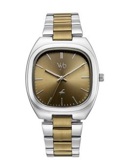 Fastrack - Vyb Aviator Quartz Analog 3 Beige Square Dial Watch ( FV30004KM04W ) (M)