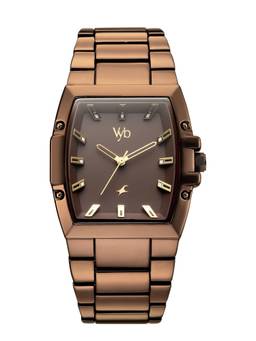 Fastrack - Vyb Challenger Quartz Analog 3 Brown Square Dial Watch ( FV30023QM04W ) (M)